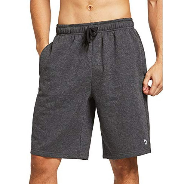 BALEAF Mens Fleece Gym Shorts Cotton 9 Inches with Zipper Pockets for Home Fitness Jogger Casual BALEAF Mens Fleece Gym Shorts Cotton 9 Inches with Zipper Pockets for Home Fitness Jogger Casual